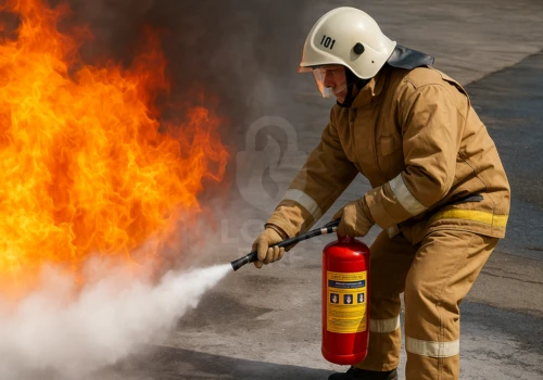bombero-apagando-incendio-con-extintor-mobile